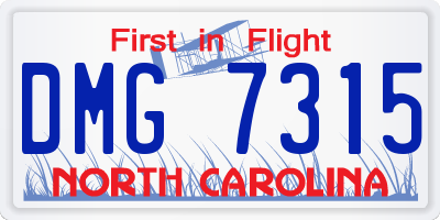 NC license plate DMG7315