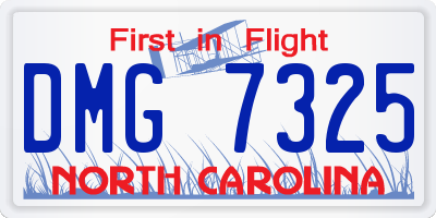 NC license plate DMG7325