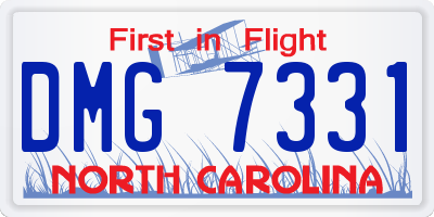 NC license plate DMG7331