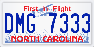 NC license plate DMG7333