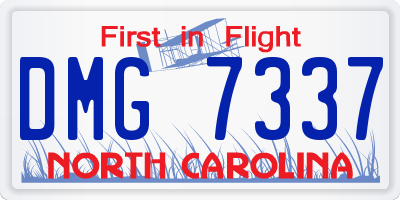 NC license plate DMG7337