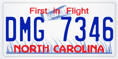 NC license plate DMG7346