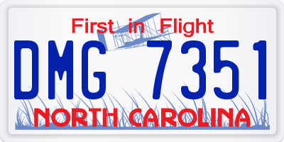NC license plate DMG7351