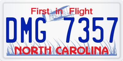 NC license plate DMG7357