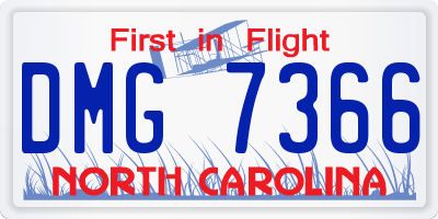 NC license plate DMG7366