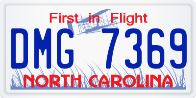 NC license plate DMG7369