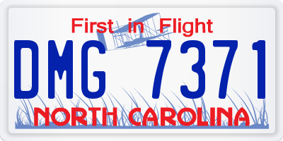 NC license plate DMG7371