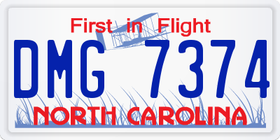 NC license plate DMG7374