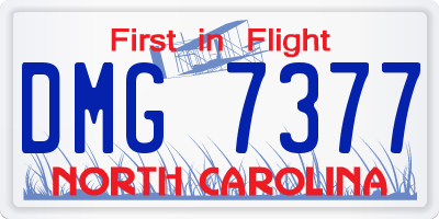 NC license plate DMG7377