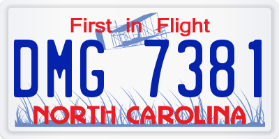 NC license plate DMG7381