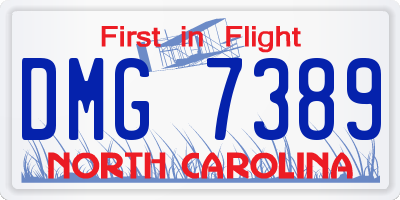 NC license plate DMG7389