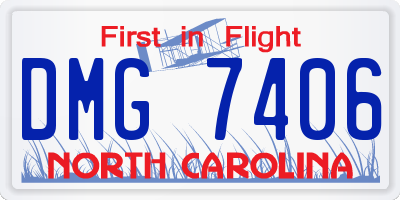 NC license plate DMG7406