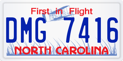 NC license plate DMG7416