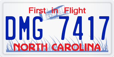NC license plate DMG7417