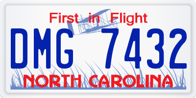 NC license plate DMG7432