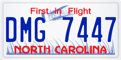 NC license plate DMG7447