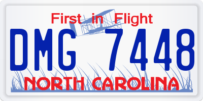 NC license plate DMG7448