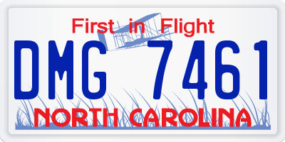 NC license plate DMG7461