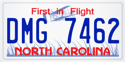 NC license plate DMG7462