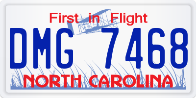NC license plate DMG7468