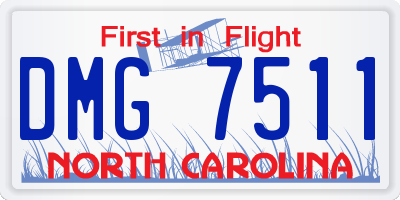 NC license plate DMG7511