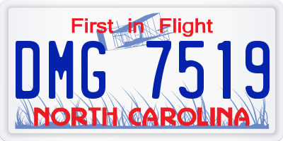 NC license plate DMG7519