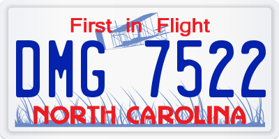 NC license plate DMG7522