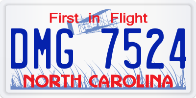 NC license plate DMG7524