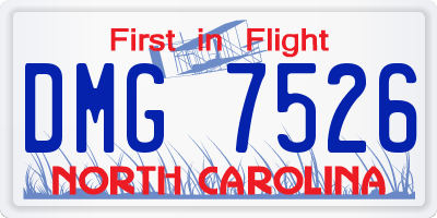 NC license plate DMG7526