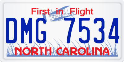 NC license plate DMG7534