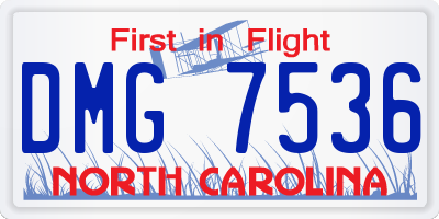 NC license plate DMG7536