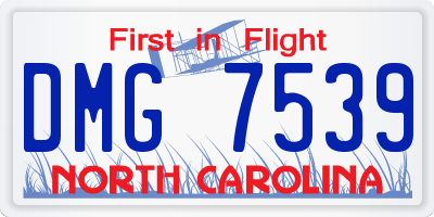 NC license plate DMG7539