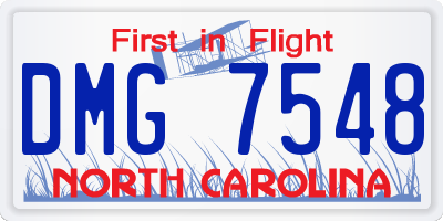 NC license plate DMG7548