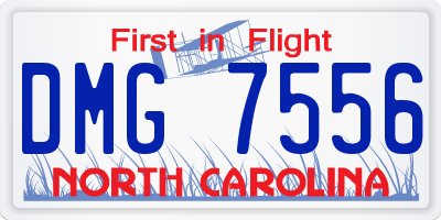 NC license plate DMG7556