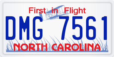 NC license plate DMG7561