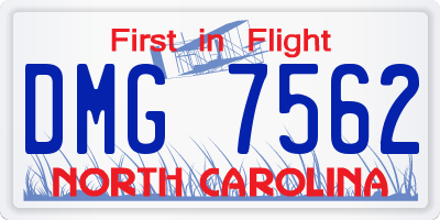 NC license plate DMG7562