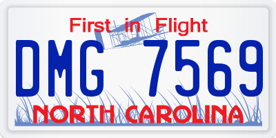 NC license plate DMG7569