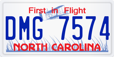 NC license plate DMG7574