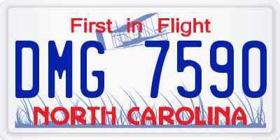 NC license plate DMG7590