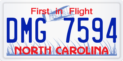 NC license plate DMG7594