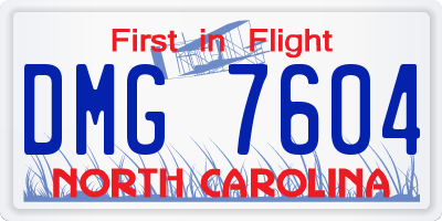 NC license plate DMG7604