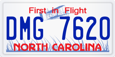 NC license plate DMG7620