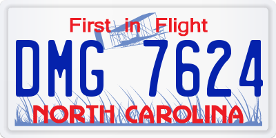 NC license plate DMG7624