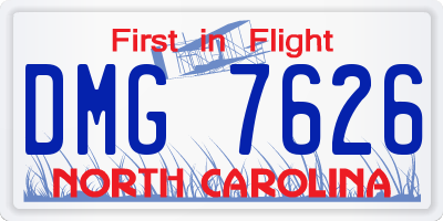 NC license plate DMG7626