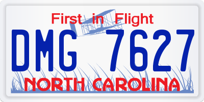 NC license plate DMG7627