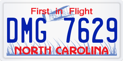NC license plate DMG7629