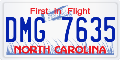 NC license plate DMG7635
