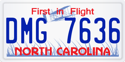 NC license plate DMG7636