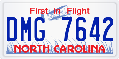 NC license plate DMG7642