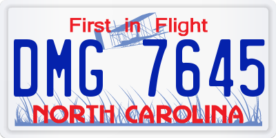 NC license plate DMG7645